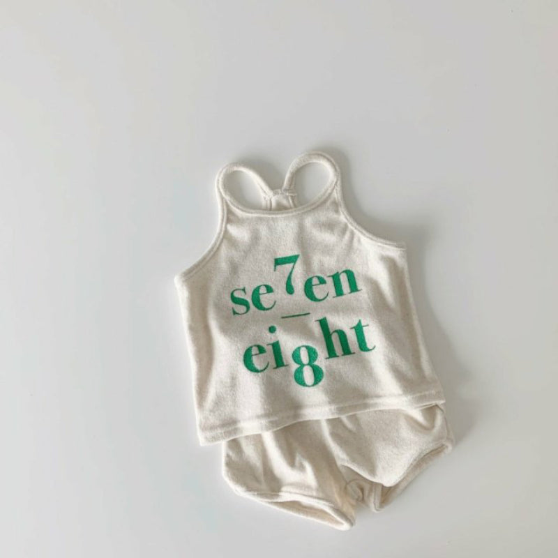 【BABY&KID】夏新作 ロゴプリントキャミセットアップSK091201