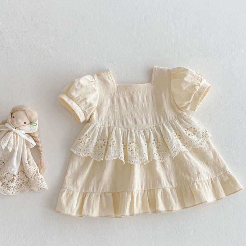【BABY&KID】夏新作 刺繍花辺ワンピースSK071929