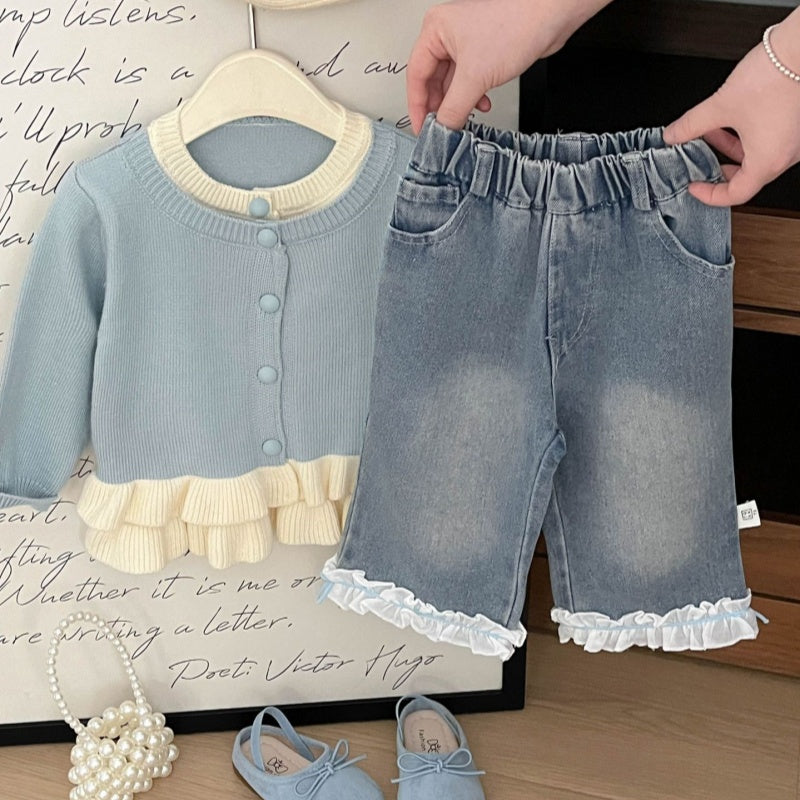 【BABY&KID】花柄フリルニットカーディガンSK101827