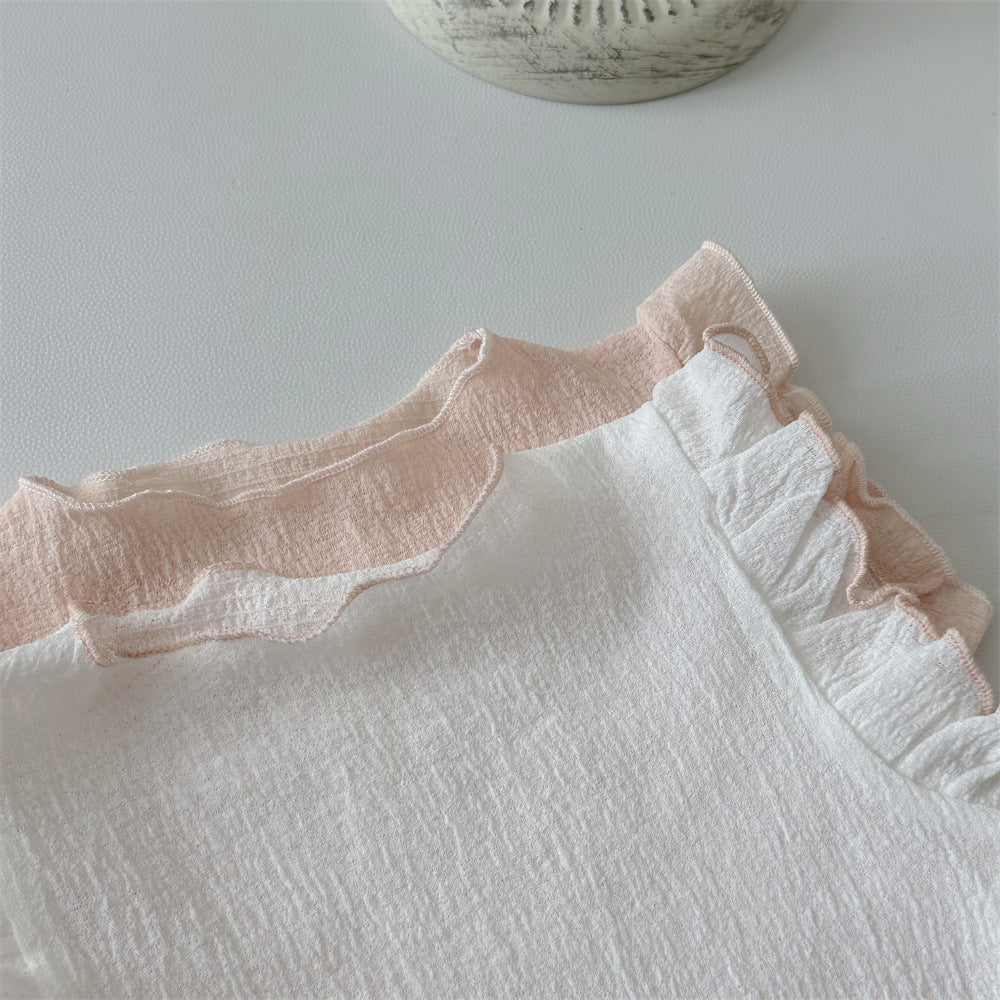 【BABY】夏新作 無地フリル袖TシャツSK091320