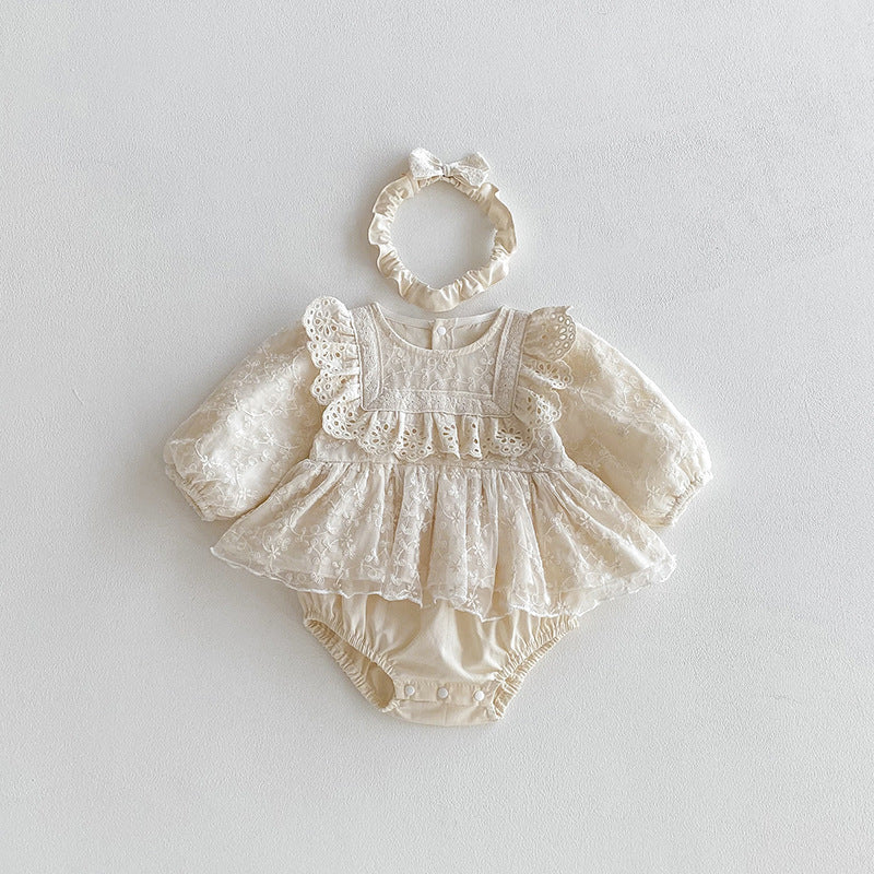【BABY】レース刺繍プリンセスロンパースSK101102