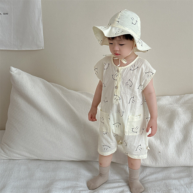 【BABY】夏新作 ニコちゃん、フルーツ柄オールインワンSK082310