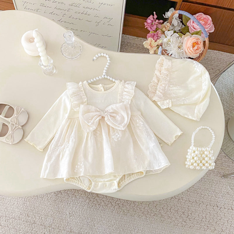 【BABY】スイート蝶結びロンパースワンピースSK092510