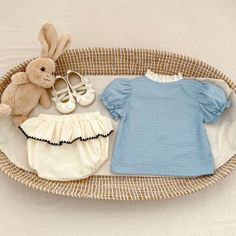 【BABY】夏新作 パフスリーブTシャツ&ショートパンツSK090319