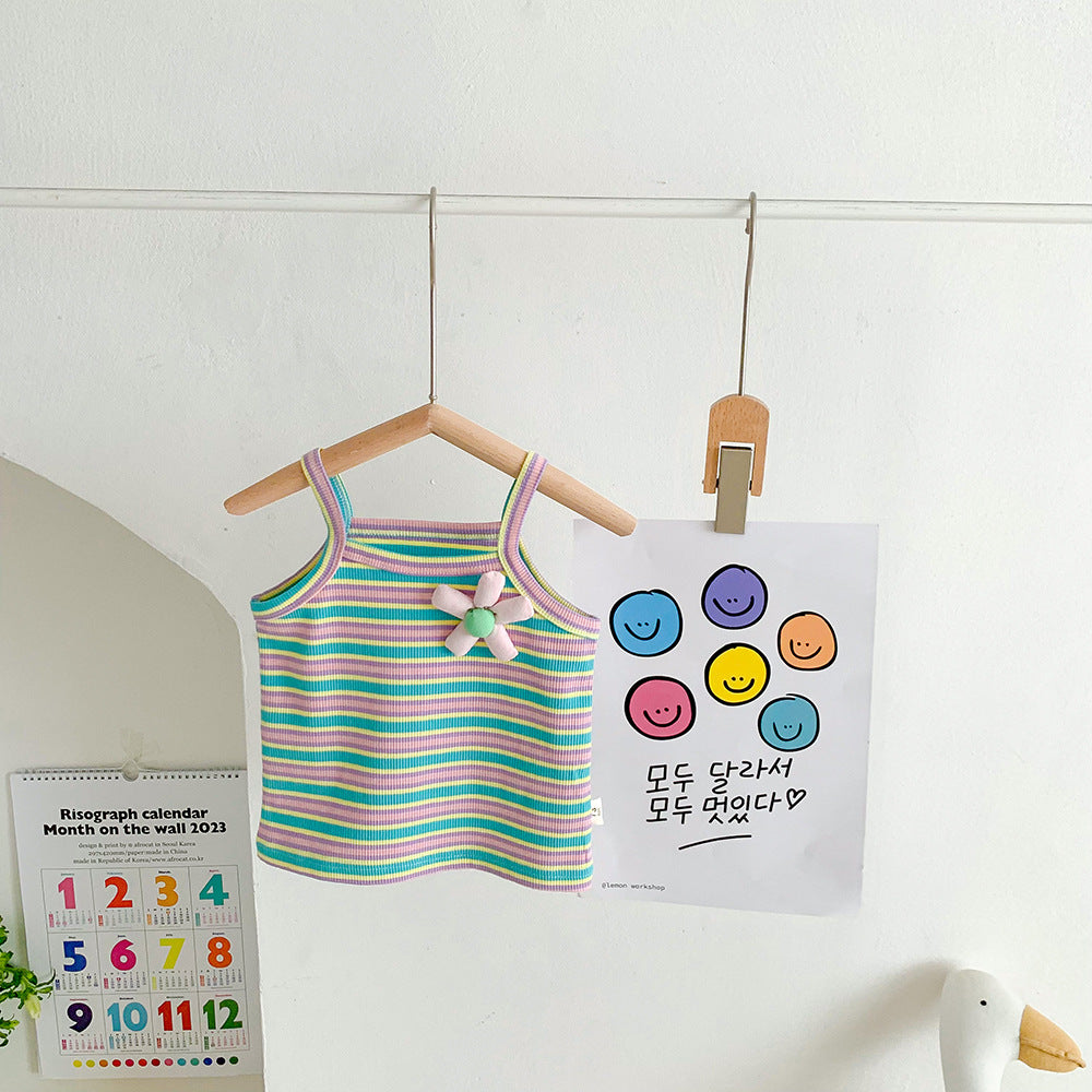 【BABY&KID】夏新作 レインボーストライプキャミソールSK092223