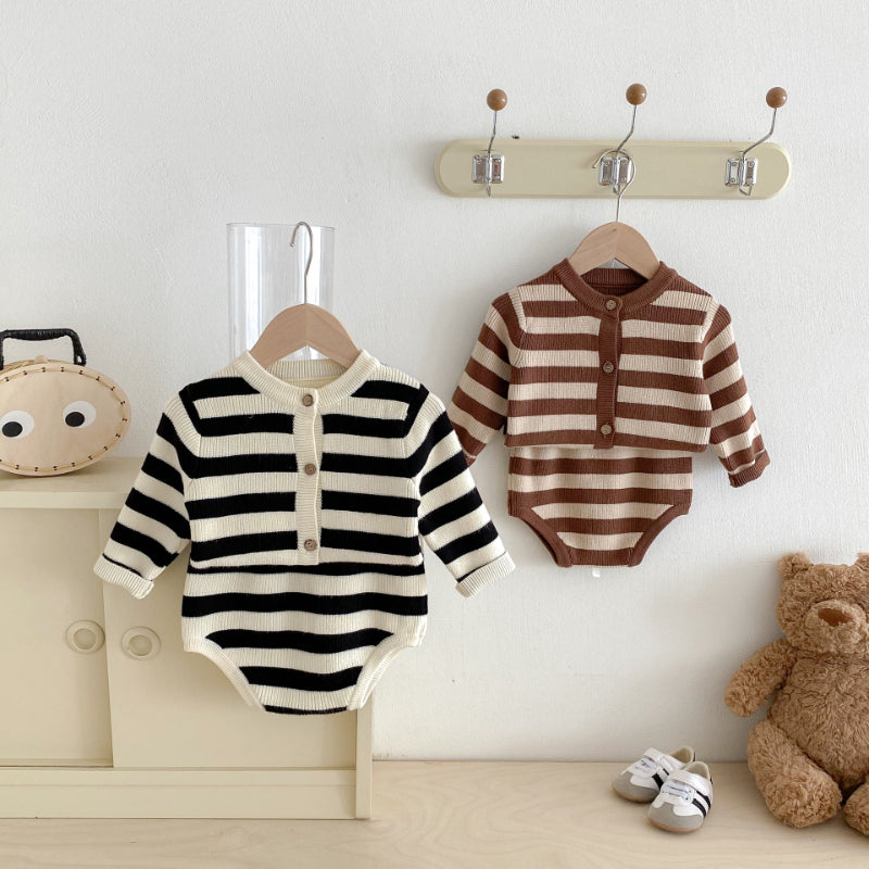 【BABY】ボーダーニットセットアップSK101521
