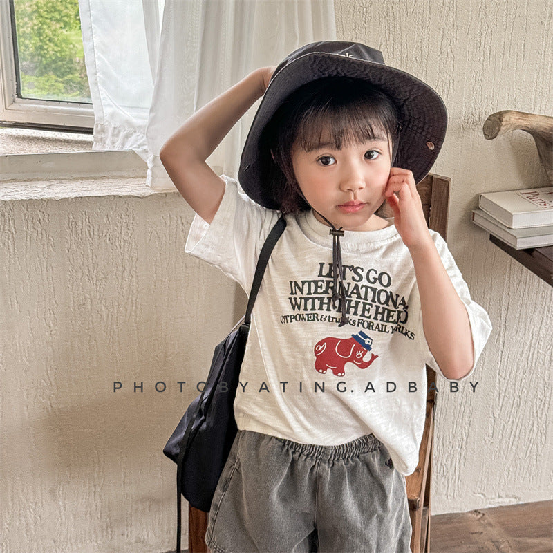 【BABY&KID】夏新作 ゾウさんプリントTシャツSK091610