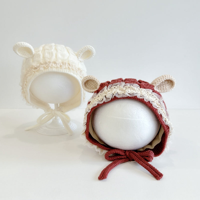 【HAT】レース花柄ベビーボンネットSK101617