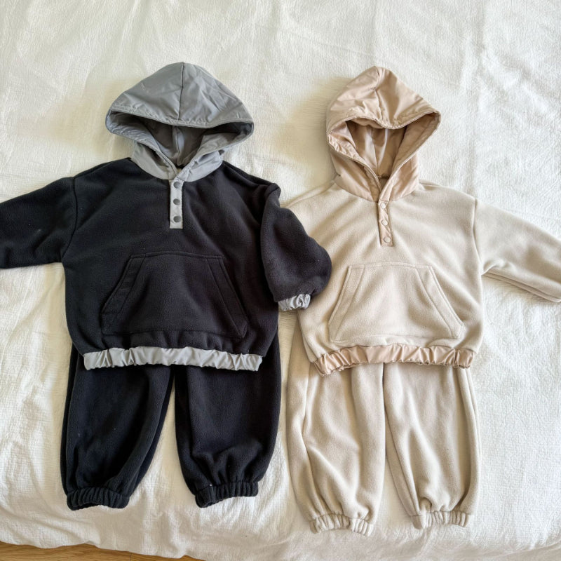 【BABY&KID】冬新作 フリースフードカジュアルセットアップSK102034