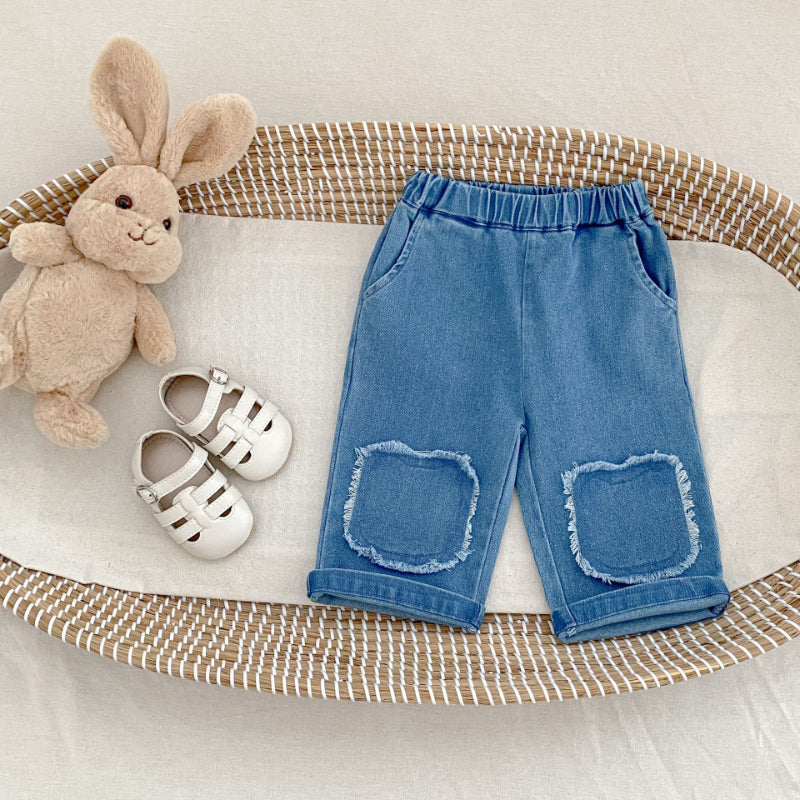【BABY&KID】フリンジストレートデニムパンツSK100628