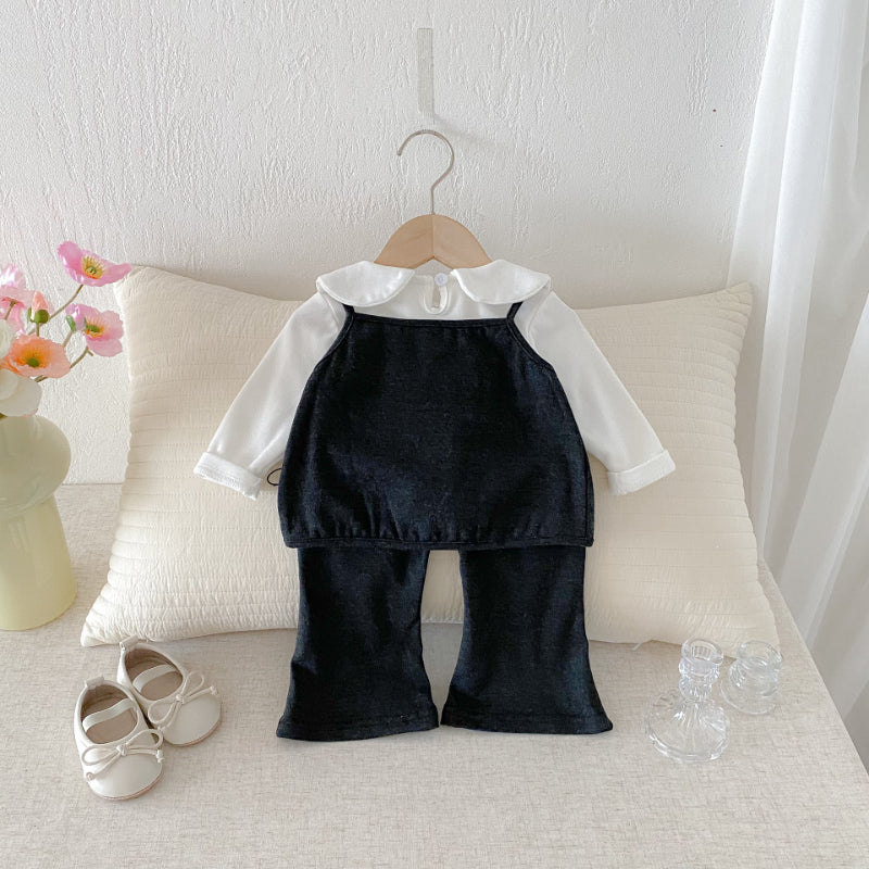 【BABY&KID】レトロベスト&フレアパンツセット、長袖TシャツSK092440