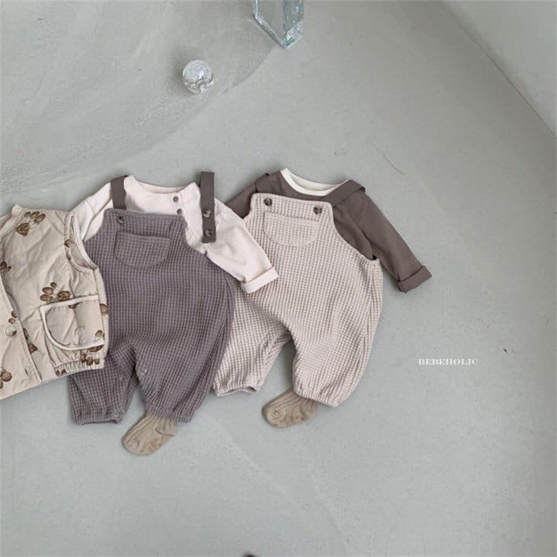 【BABY】韓国風 ビッグポケットサロペットSK031420