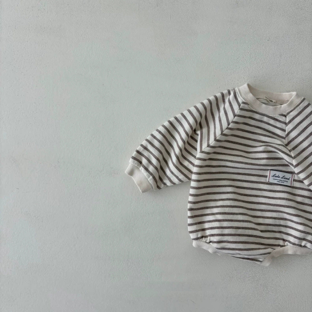 【BABY】ボーダー丸首ロンパースSK102630