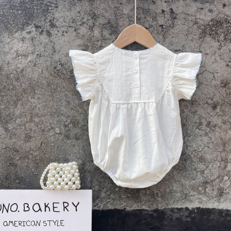 【BABY】夏新作 うさぎ刺繍ロンパースSK091705