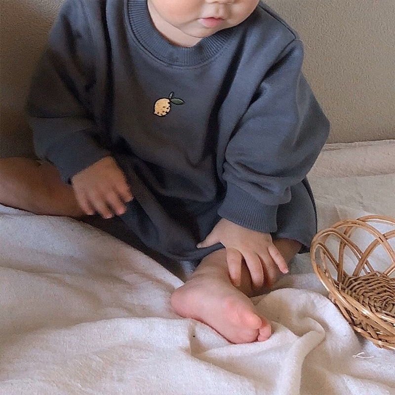 【BABY】洋ナシ刺繍ロンパースSK100723