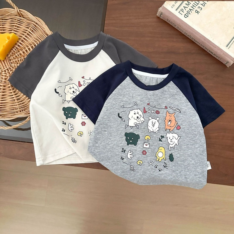 【BABY&KID】夏新作 ゆるかわキャラプリント半袖TシャツSK092115