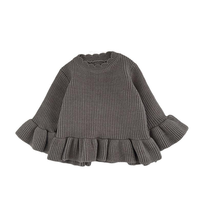 【BABY&KID】冬新作花柄の裾ニットセーターSK11420
