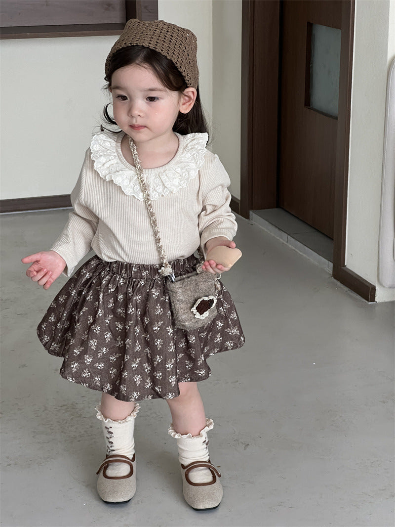 【BABY&KID】レース襟トップス、スカートSK021502