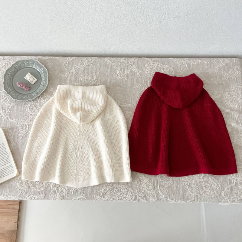 【BABY&KID】ガーリー フード付ニットポンチョSK101544