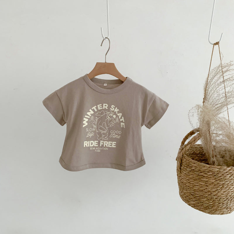 【BABY&KID】夏新作 カートゥーン英字プリントTシャツSK062917