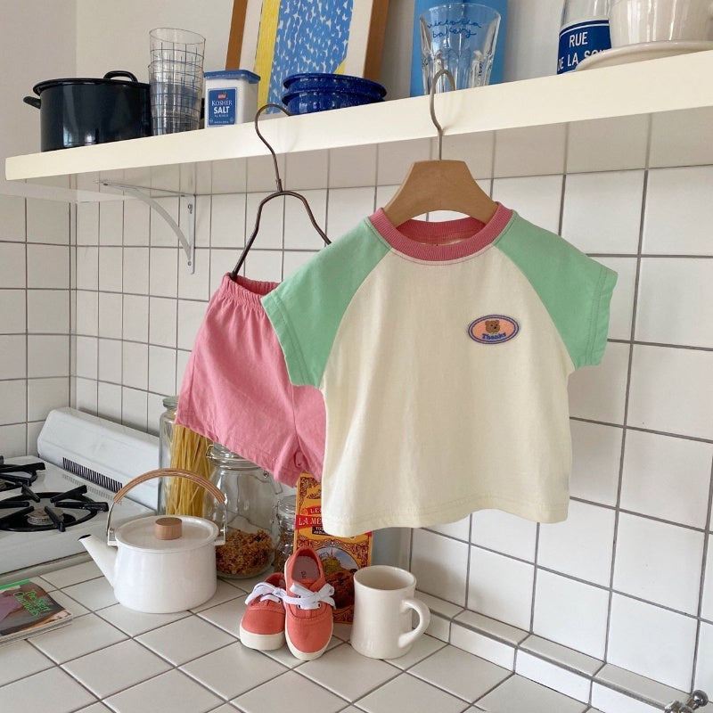 【BABY】夏新作 バイカラ―セットアップSK082703