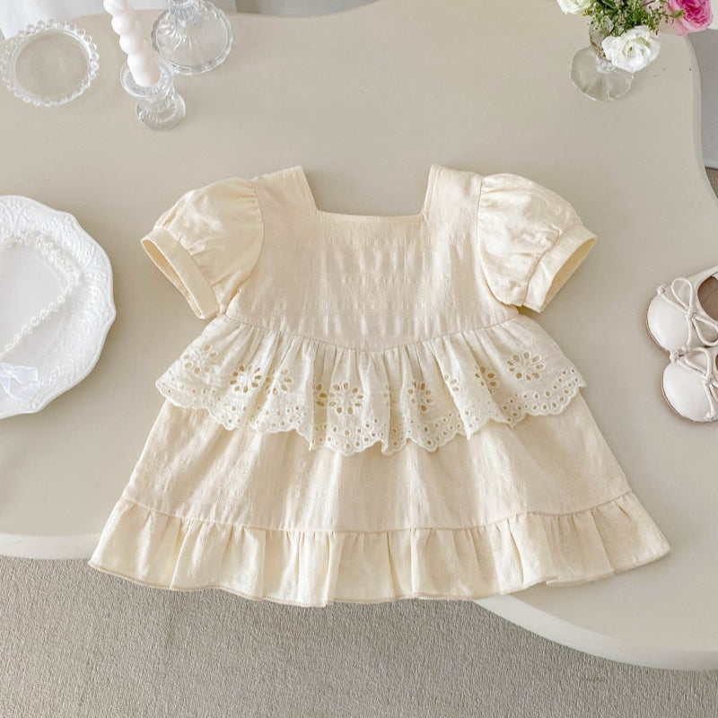 【BABY&KID】夏新作 刺繍花辺ワンピースSK071929