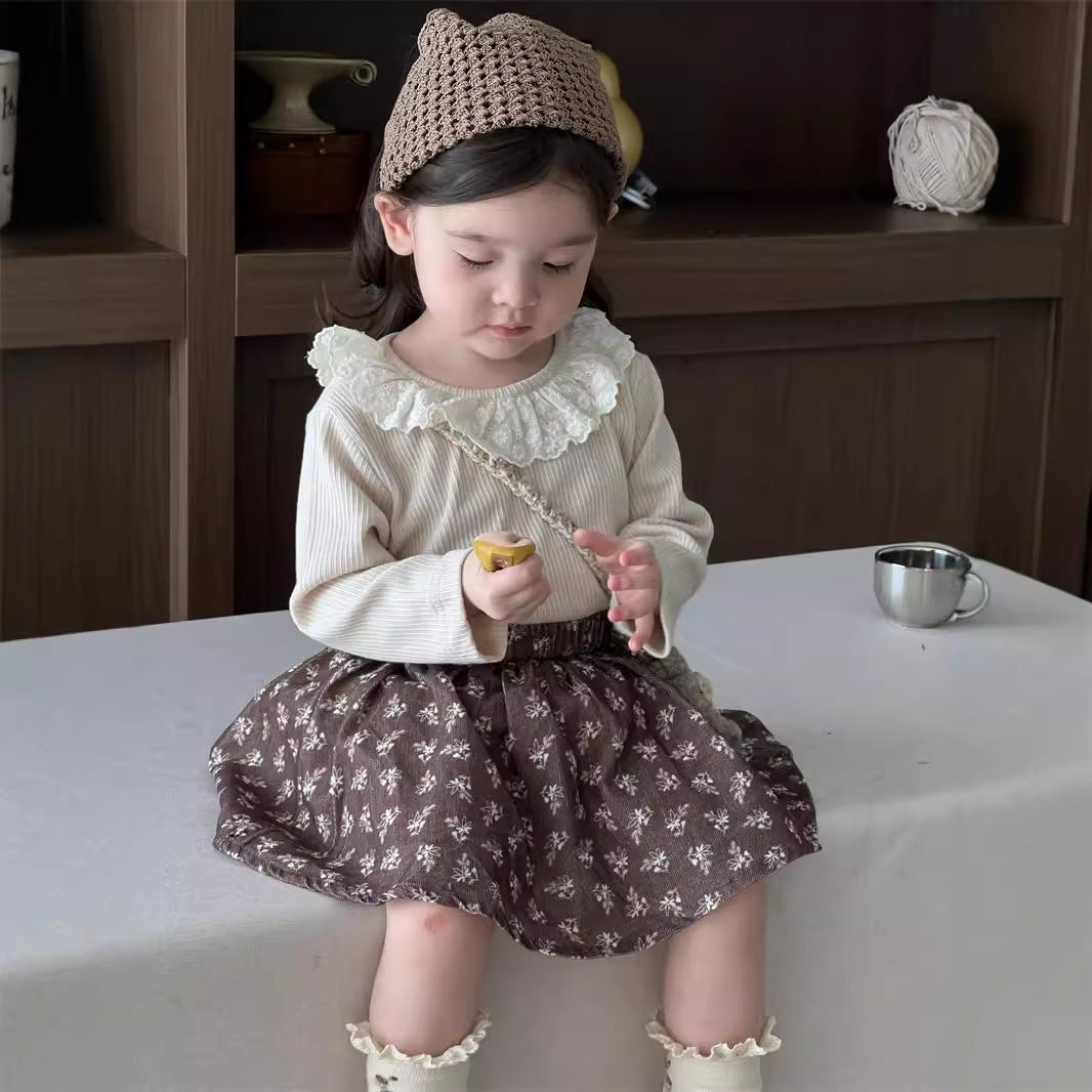 【BABY&KID】レース襟トップス、スカートSK021502