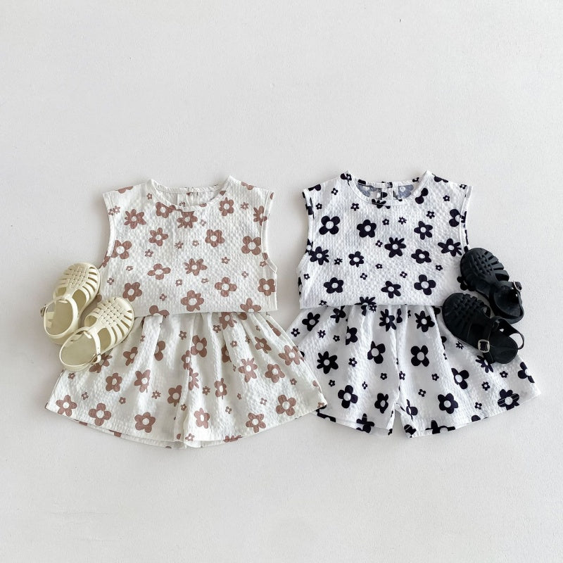 【BABY&KID】夏新作 フラワープリントセットアップSK080209