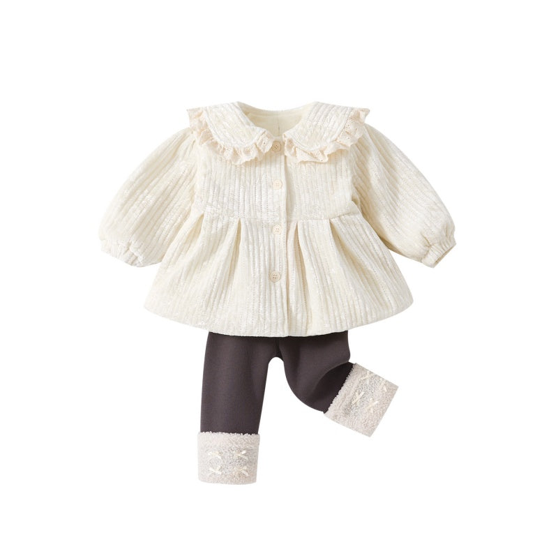 【BABY】冬新作フリル襟裏起毛ジャケットSK102725