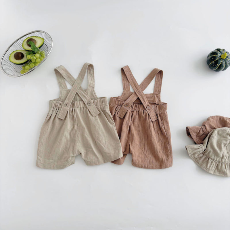 【BABY】夏新作 ナチュラル無地サロペット&帽子、TシャツSK072224