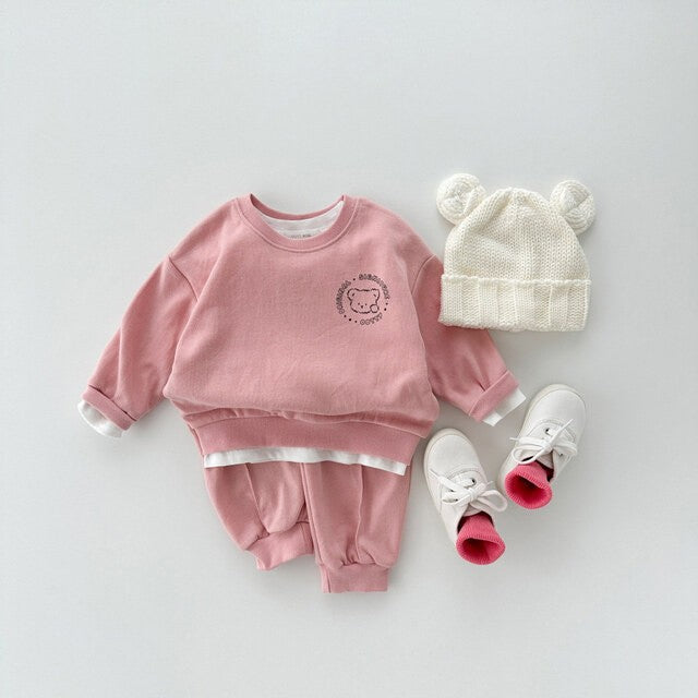 【BABY&KID】カートゥーンクマ可愛いセットアップSK023104