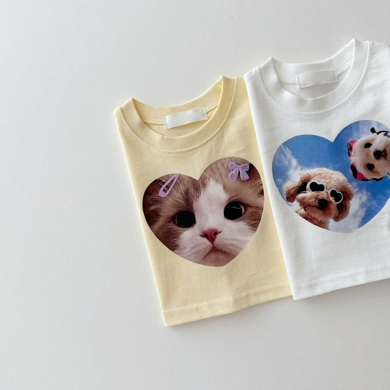 【BABY&KID】夏新作 ハートアニマル柄TシャツSK090804