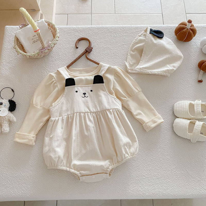 【BABY】くまロンパース、パフスリーブトップスSK092534