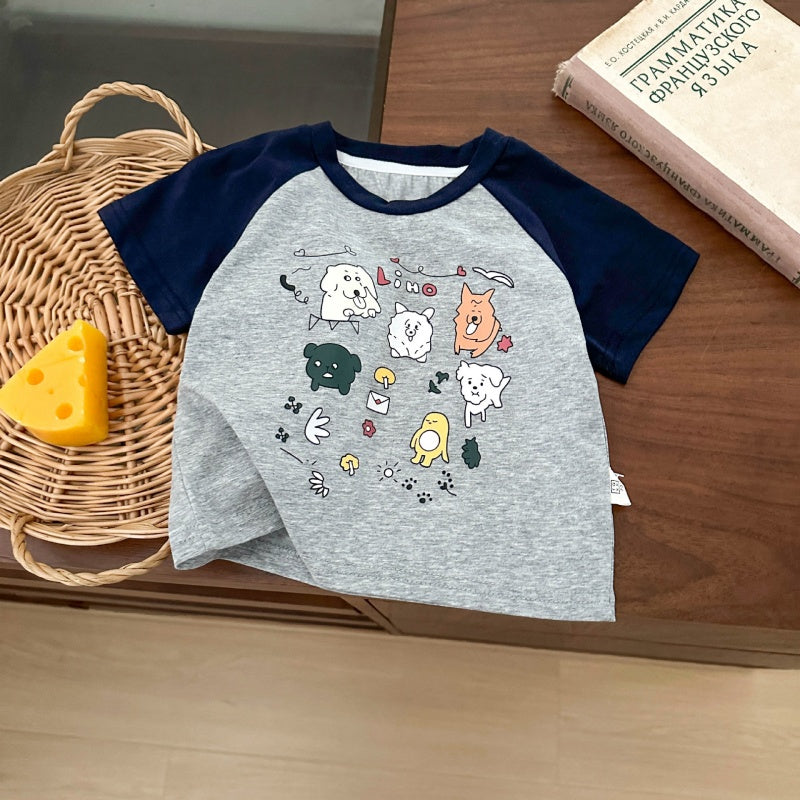 【BABY&KID】夏新作 ゆるかわキャラプリント半袖TシャツSK092115
