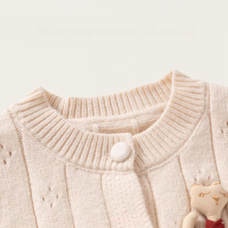 【BABY&KID】無地ニットカーディガン&ドットワンピースSK102428