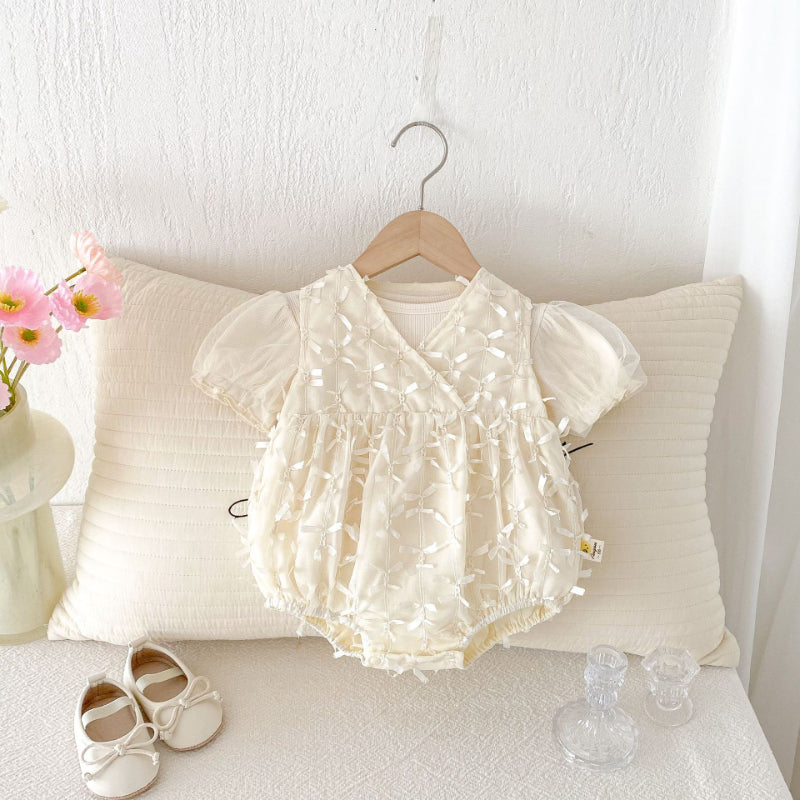 【BABY】夏新作 プリンセス風半袖ロンパース&TシャツSK081715