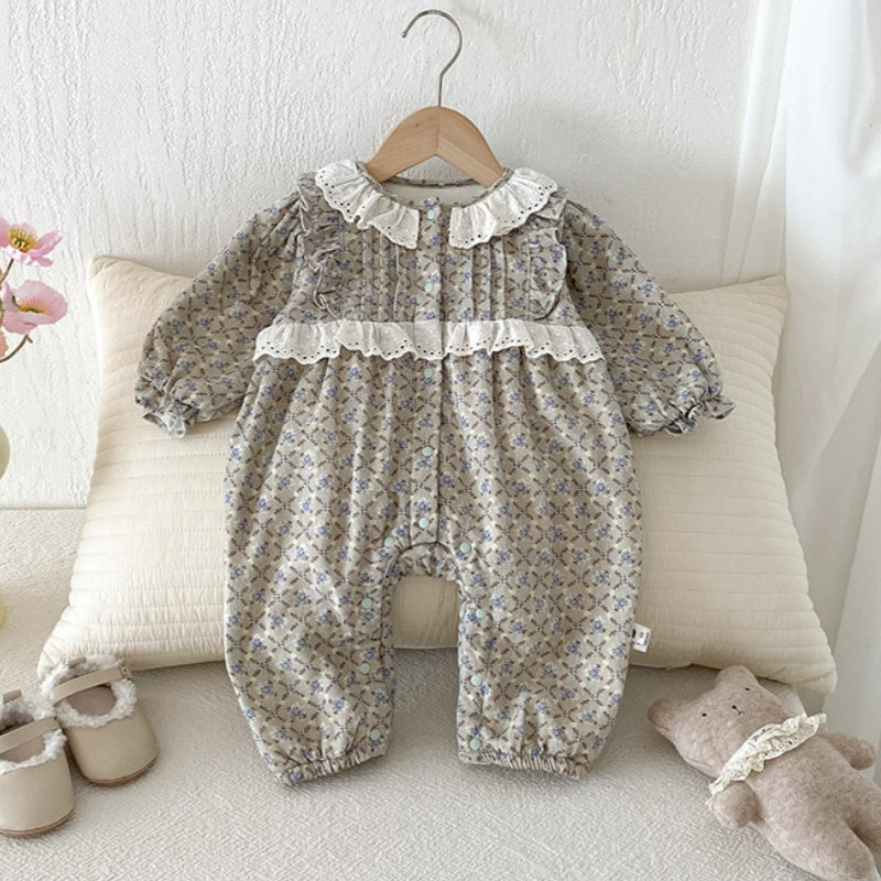 【BABY】冬新作 厚手小花柄カバーオールSK102104