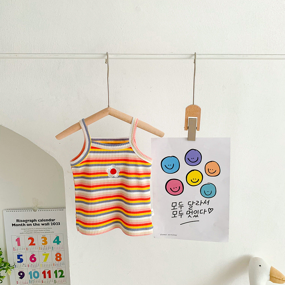 【BABY&KID】夏新作 レインボーストライプキャミソールSK092223