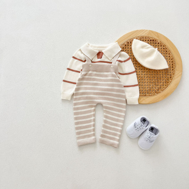 【BABY】ボーダーニットサロペットSK100324