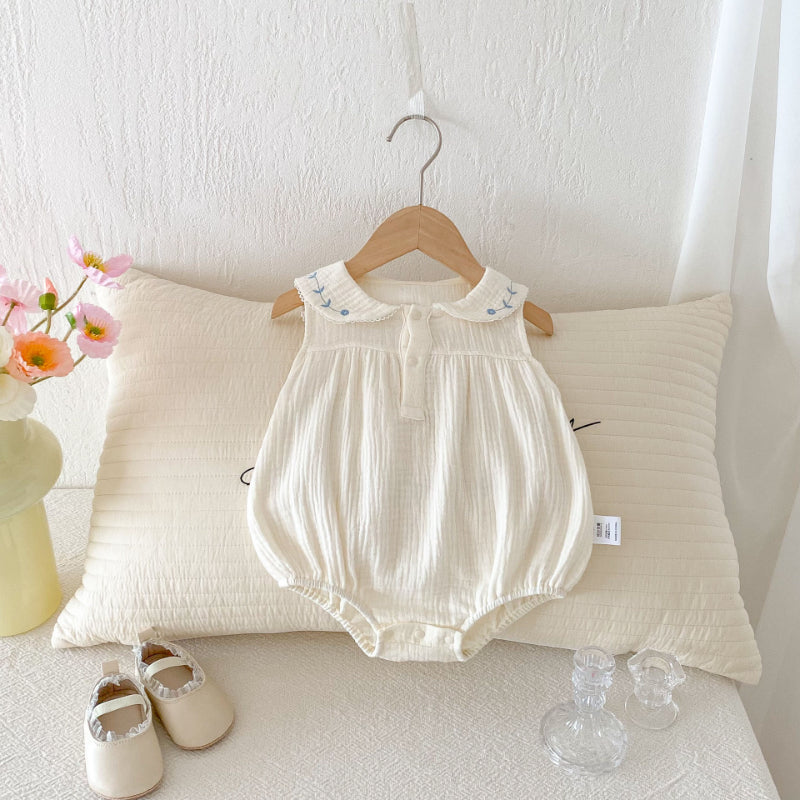 【BABY】夏新作 くま刺繍ロンパースSK092207