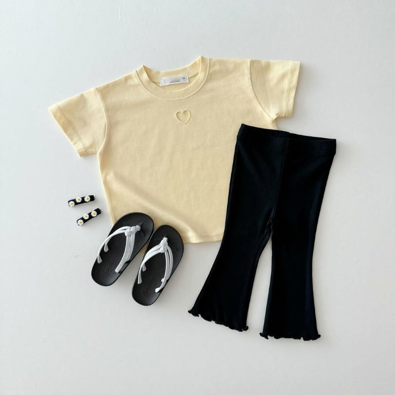 【BABY&KID】夏新作 ハート刺繍Tシャツ(ボトムス別売り)SK082203