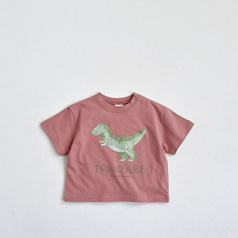 【BABY&KID】夏新作 恐竜プリントクルーネックTシャツSK090805