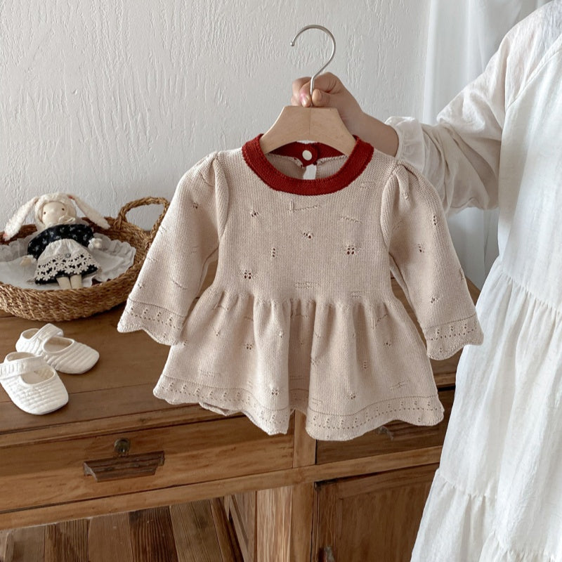 【BABY&KID】フリルニットワンピースSK092706