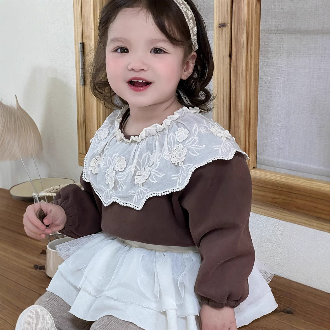 【BABY&KID】暖かいフリルTシャツSK021511
