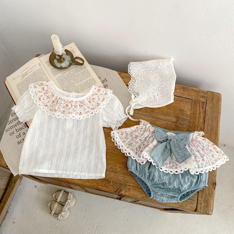 【BABY&KID】夏新作 小花レースセットアップSK090320