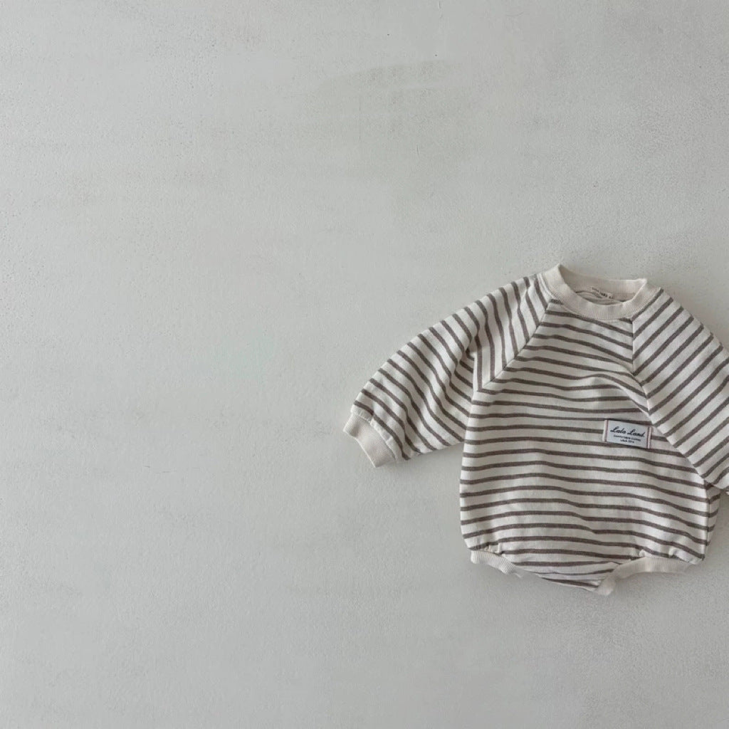 【BABY】ボーダー丸首ロンパースSK102630