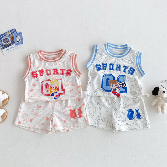 【BABY&KID】夏新作 カートゥーンキャミ2点セットSK070213