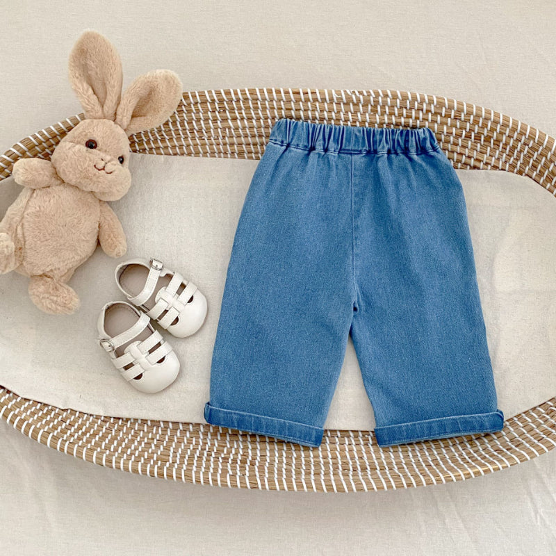 【BABY&KID】フリンジストレートデニムパンツSK100628