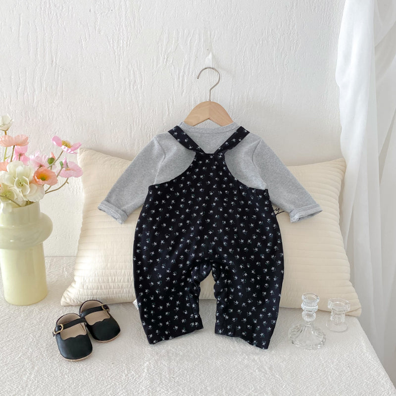 【BABY】花柄サロペット、トップスSK092530
