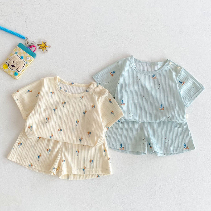 【BABY&KID】夏新作 風船柄半袖セットアップSK070208